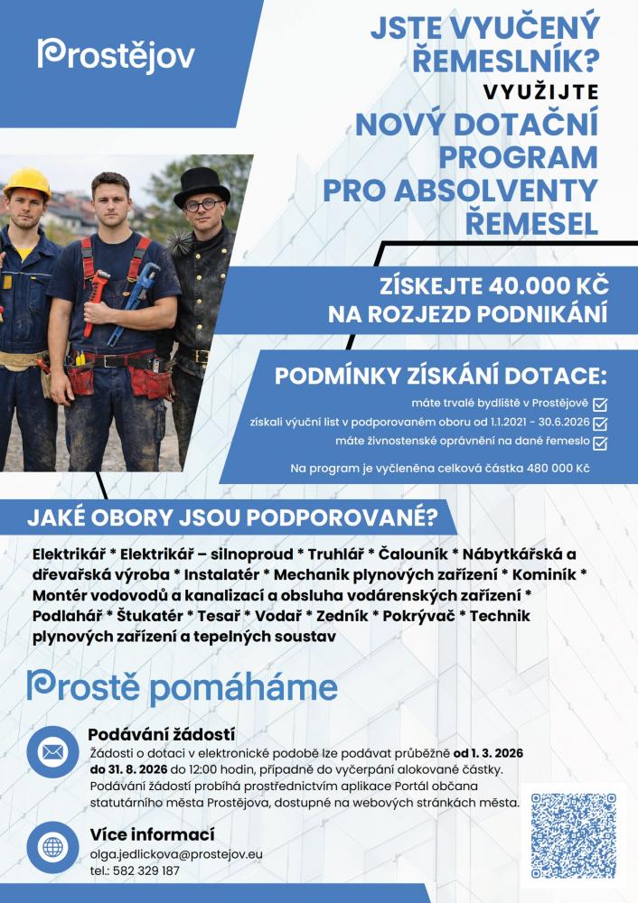 Nový dotační program pro absolventy řemesel